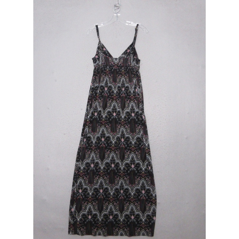 Wet Seal Maxi Dress Black Paisley Boho Whimsigoth Grunge Indie Festival Y2K - Picture 2 of 7